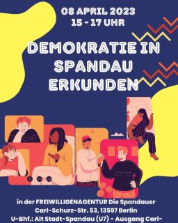 Wir möchten euch unser neues Format vorstellen: eine Workshop Reihe zum Thema Demokratie.

Erster Workshop für Jugendliche und Multiplikator:innen. Themenschwerpunkte sind u.a.  Demokratieförderung, Wertevermittlung und Rassismusprävention.

Meldet euch gerne an unter Afghanistan-Komitee-berlin@outlook.de 

Wir freuen uns auf euch!
