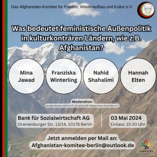 Wir freuen uns auf euch!

Jetzt anmelden per Mail an: 
afghanistan-komitee-berlin@outlook.de