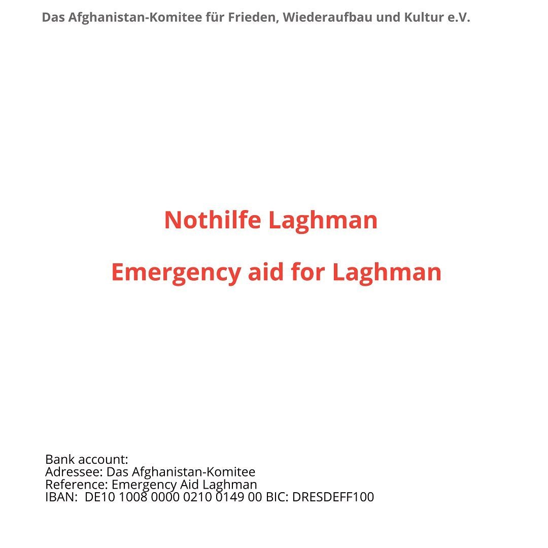 #laghman#afghanistan#nothilfe#emergencyaid

Salam alle zusammen! 

Auf die Bitte eine Bekannten möchten mit euch gemeinsam Spenden sammeln und die Familien unterstützen! 

Den Spendenlink findet ihr in der bio! 🙏🏻

Salam everyone! 

At the request of a friend we want to collect donations together with you in order to support the families! 

You can find the donation link in the bio! 🙏🏻